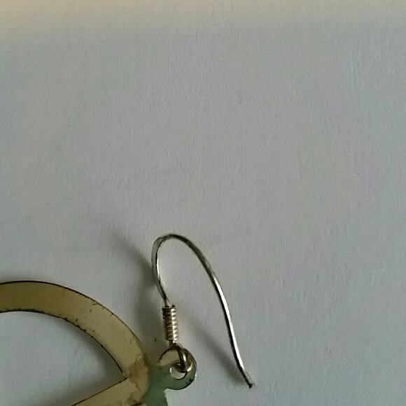Unique Vintage Silver Tone Peace Sign Earrings. 0 - Picture 4 of 5